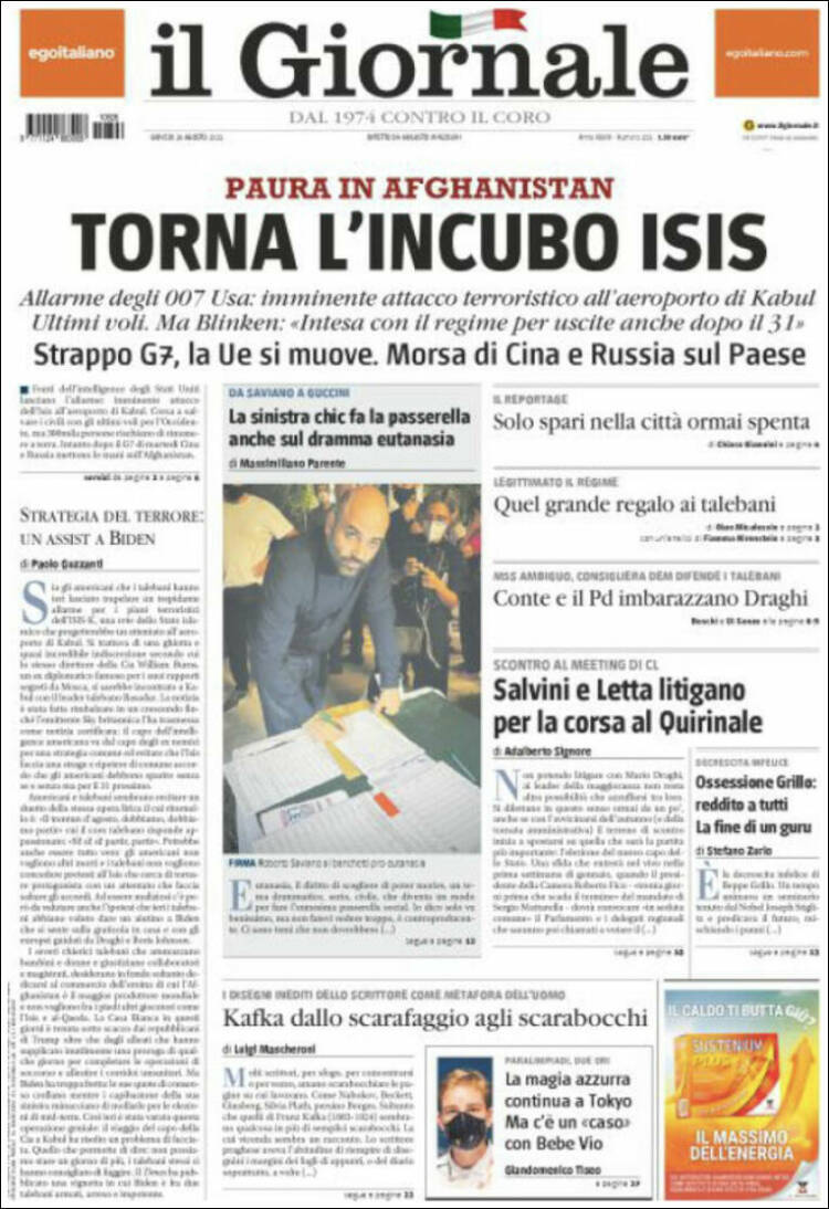 Portada de il Giornale (Italia)