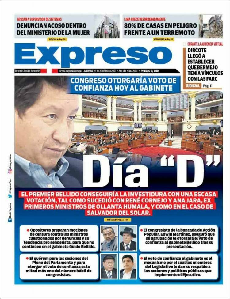 Portada de Expreso (Perú)