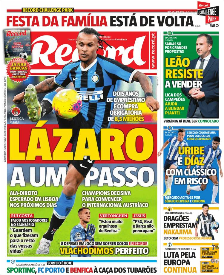Portada de Record (Portugal)