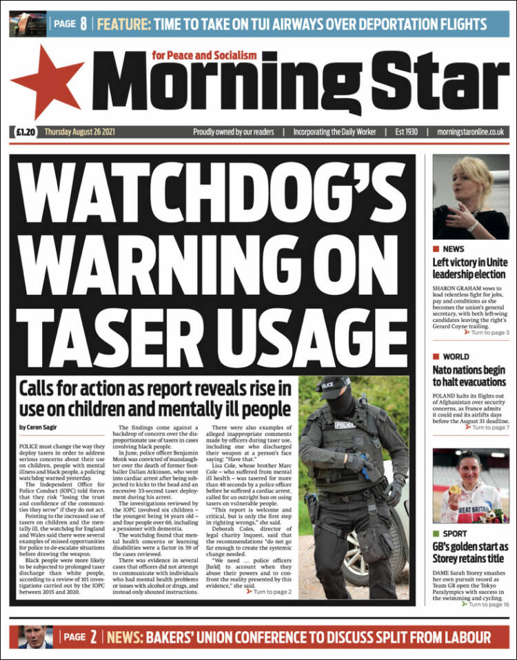 Portada de Morning Star (Reino Unido)
