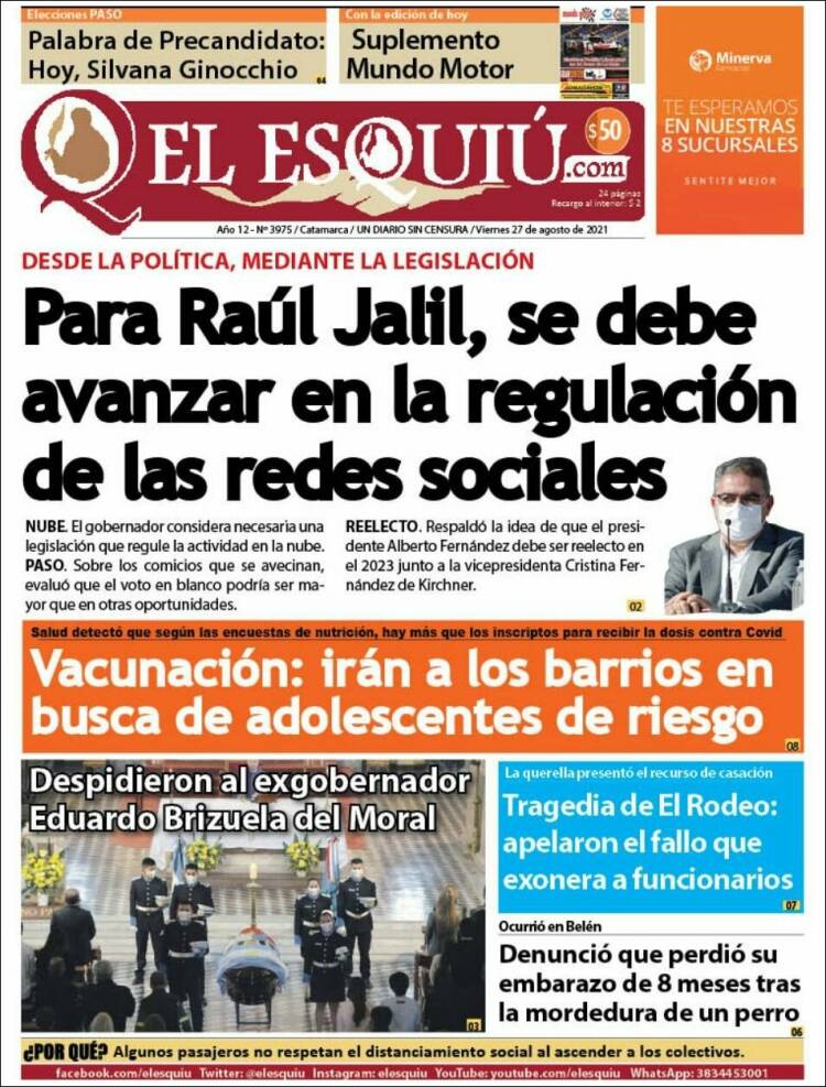 Portada de El Esquiu (Argentina)
