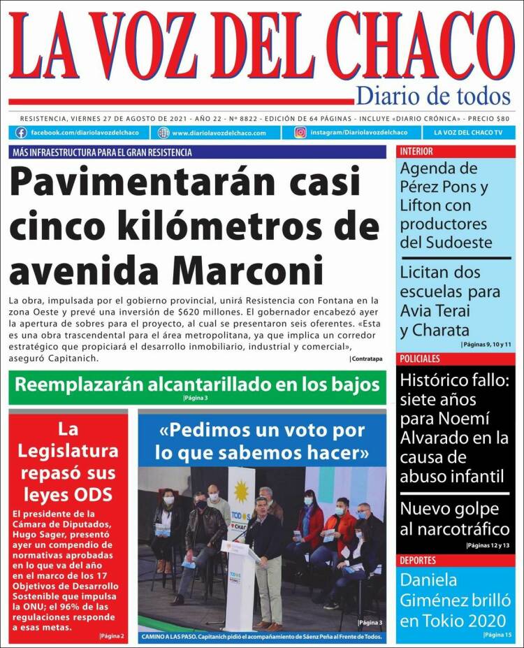 Portada de La Voz del Chaco (Argentina)