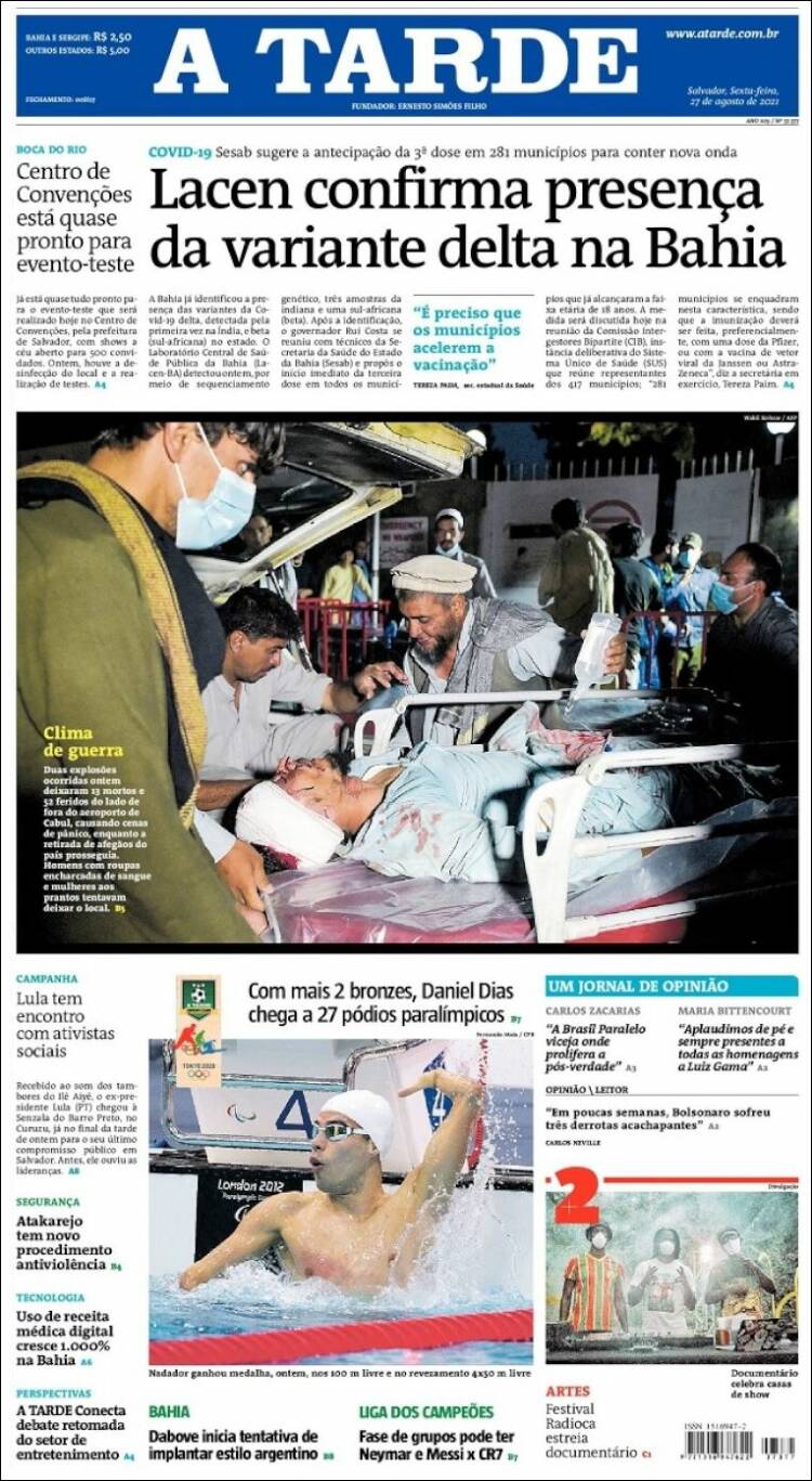 Portada de Diário A Tarde (Brasil)