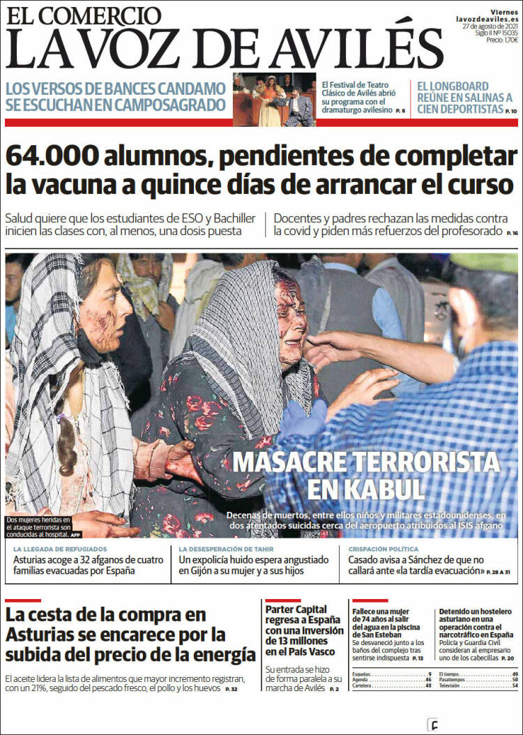 Portada de El Comercio - Avilés (Espa&ntilde;a)