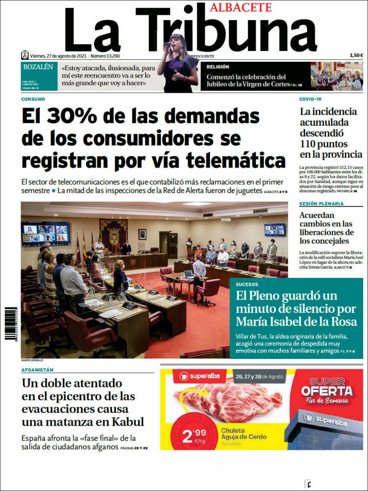 Portada de La Tribuna de Albacete (Espa&ntilde;a)