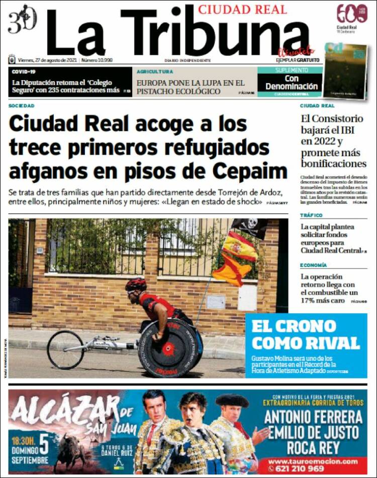 Portada de La Tribuna de Ciudad Real (Espa&ntilde;a)