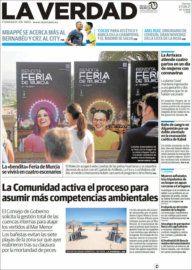 Portada de La Verdad de Murcia (Espa&ntilde;a)