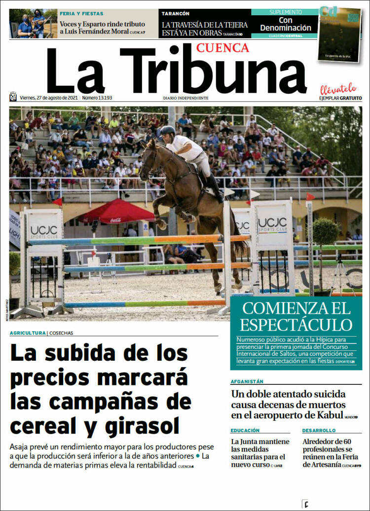 Portada de La Tribuna de Cuenca (Espa&ntilde;a)