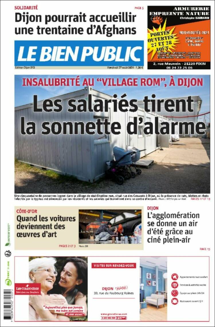 Portada de Le Bien Public (Francia)