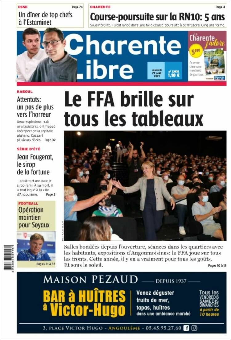 Portada de Charente Libre (Francia)