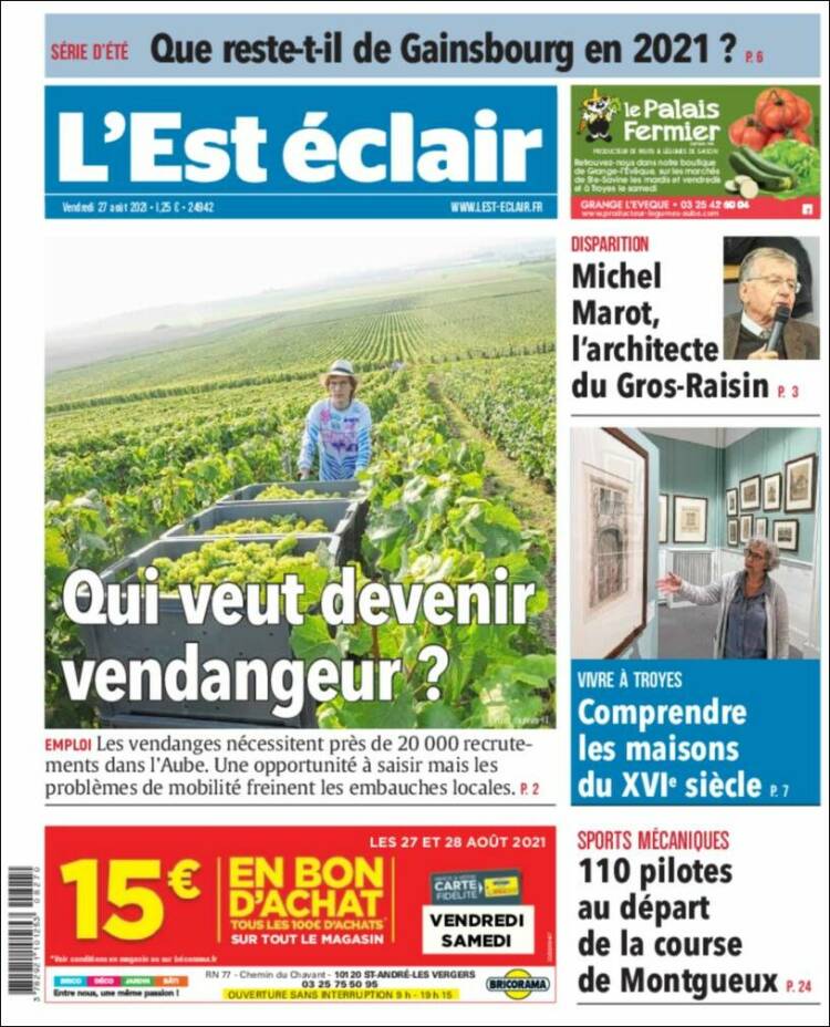 Portada de L'Est Eclair (Francia)