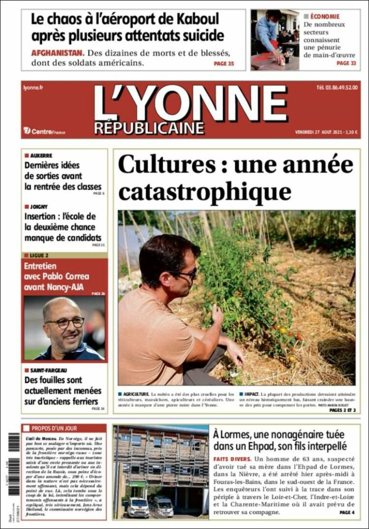 Portada de L'Yonne-Républicaine (Francia)