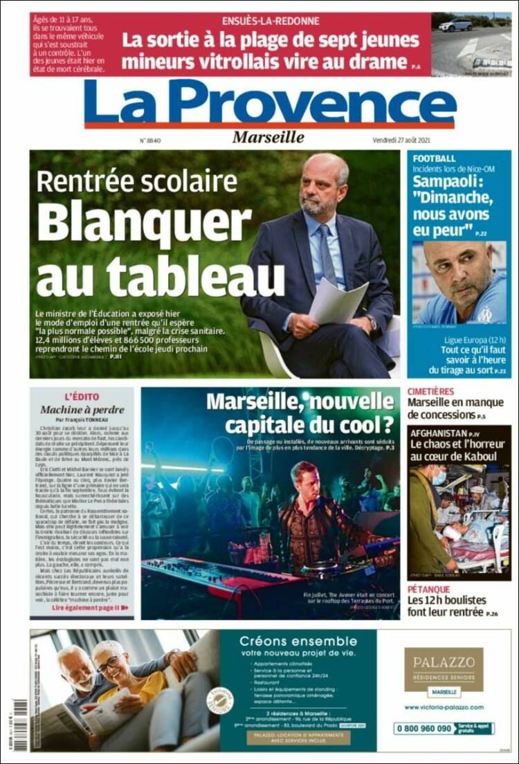 Portada de La Provence (Francia)