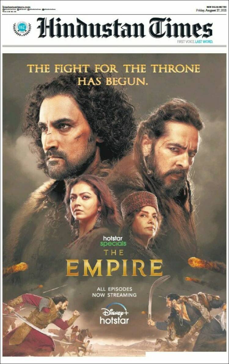 Portada de Hindustan Times (India)