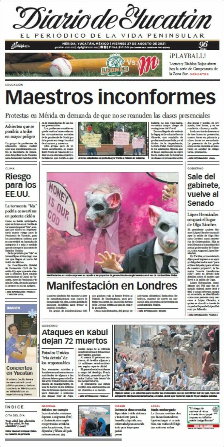 Portada de Diario de Yucatán (M&eacute;xico)