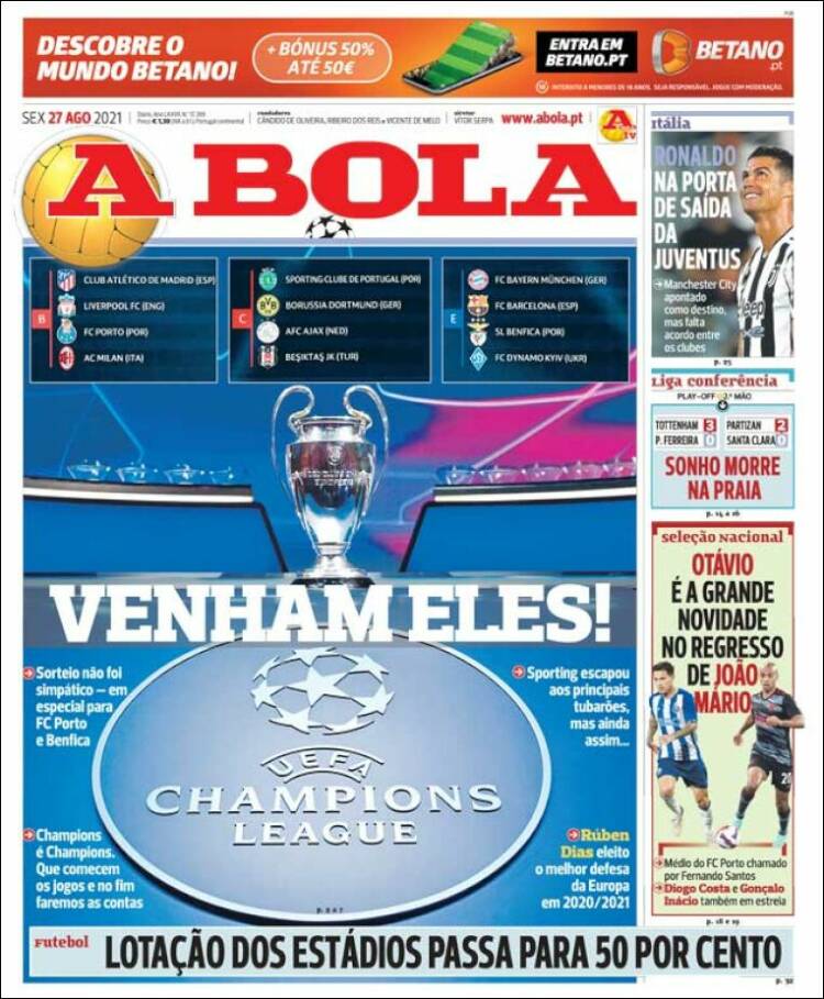 Portada de A Bola (Portugal)