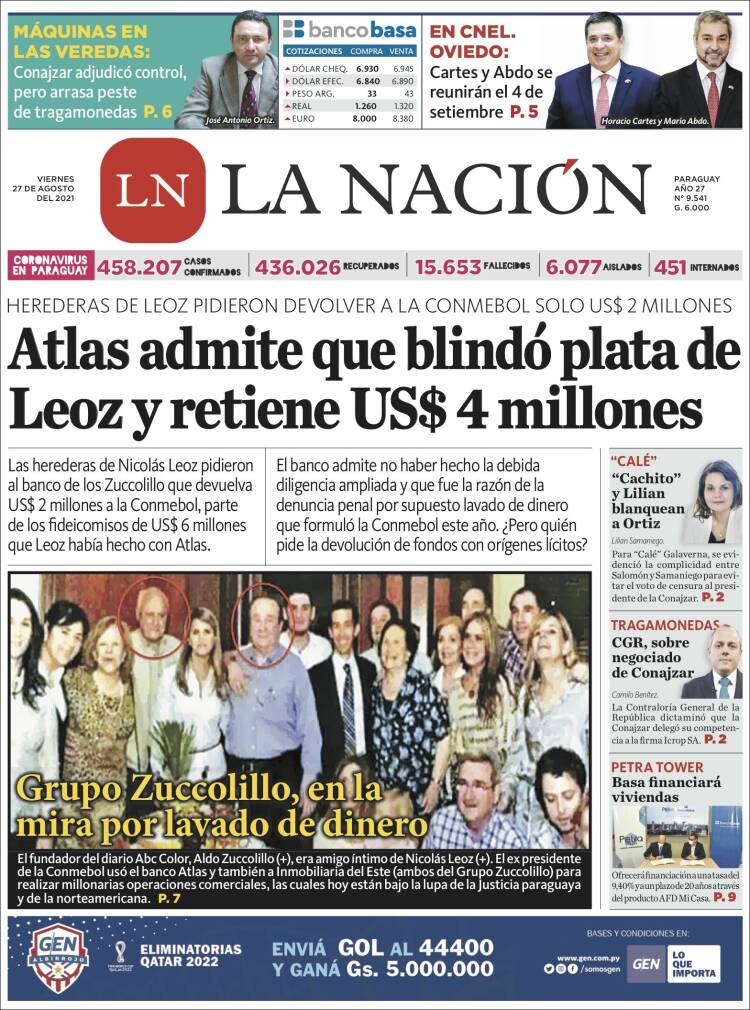 Portada de La Nación (Paraguay)
