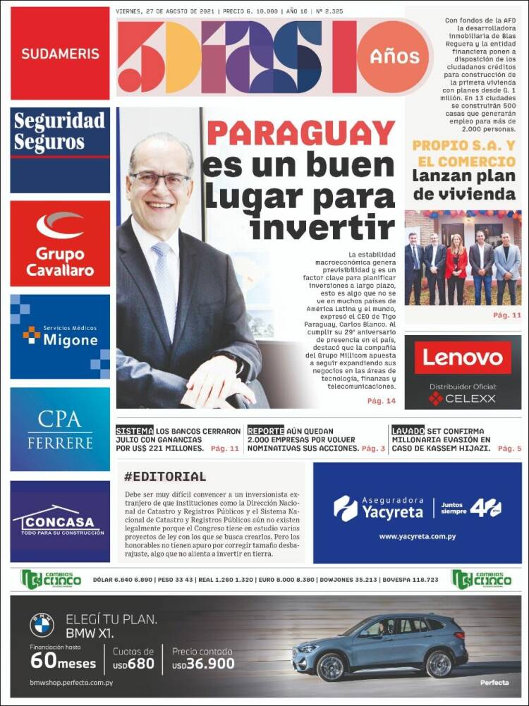 Portada de 5 Días (Paraguay)