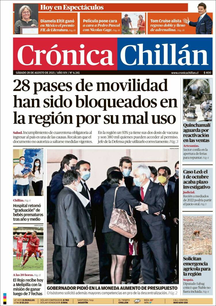 Portada de Crónica Chillán (Chile)