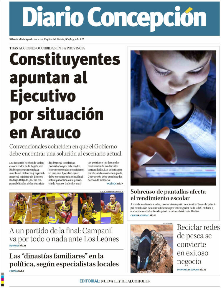 Portada de Diario de Concepción (Chile)