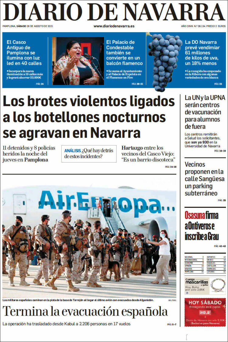 Portada de Diario de Navarra (Espagne)