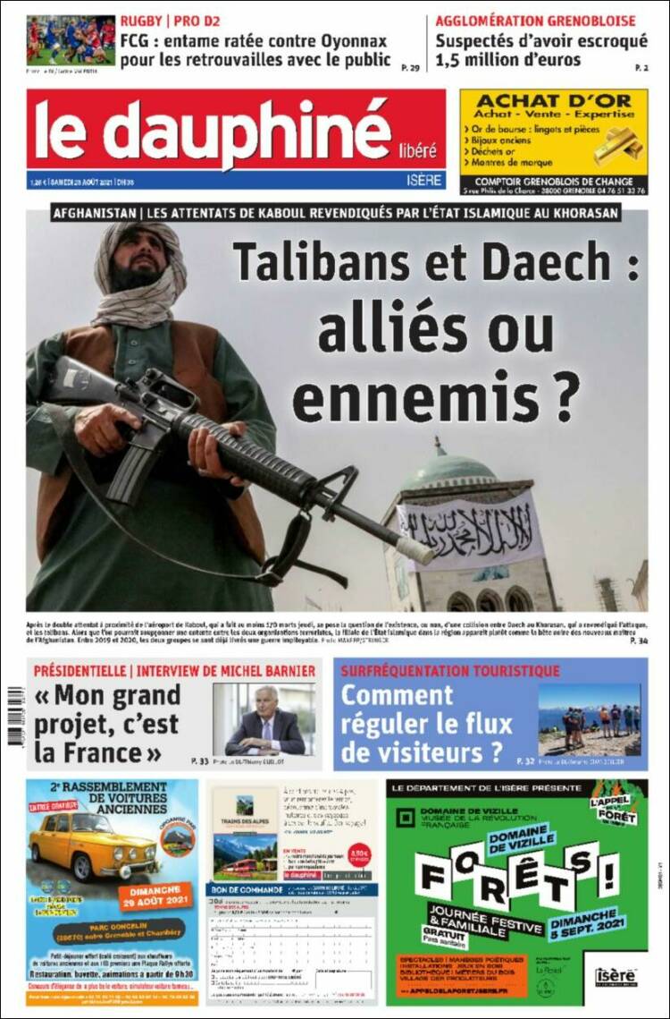 Portada de Le Dauphiné Libéré (France)