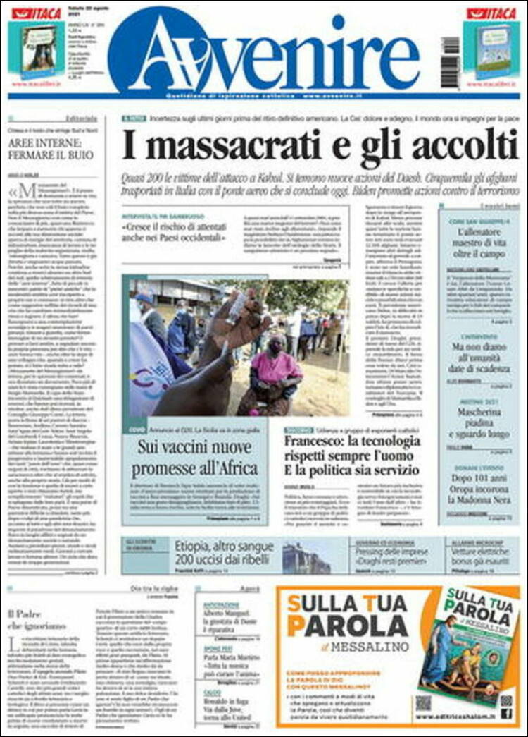 Portada de Avvenire (Italie)