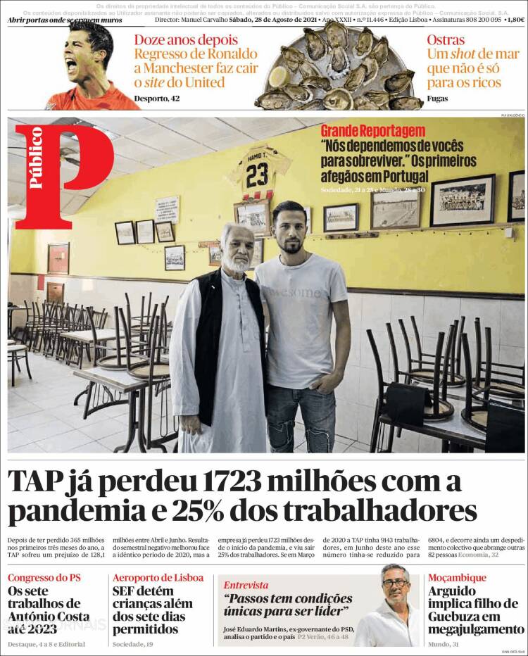 Portada de Público (Portugal)
