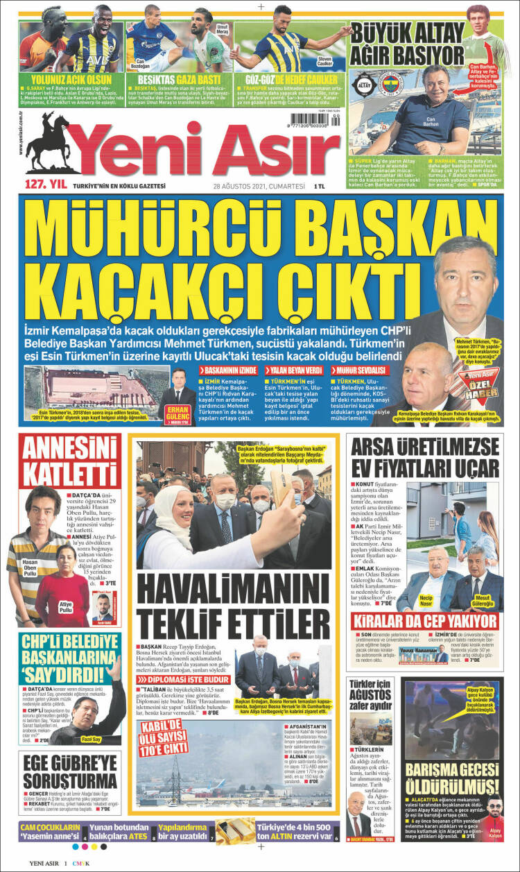 Portada de Yeni Asır (Turquie)