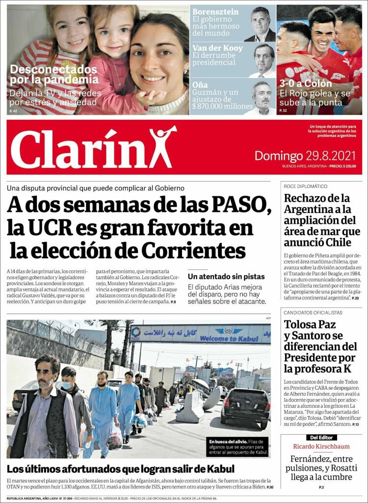 Portada de Clarín (Argentina)