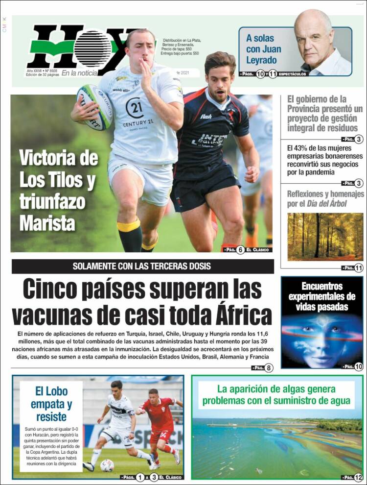 Portada de Diario Hoy (Argentina)