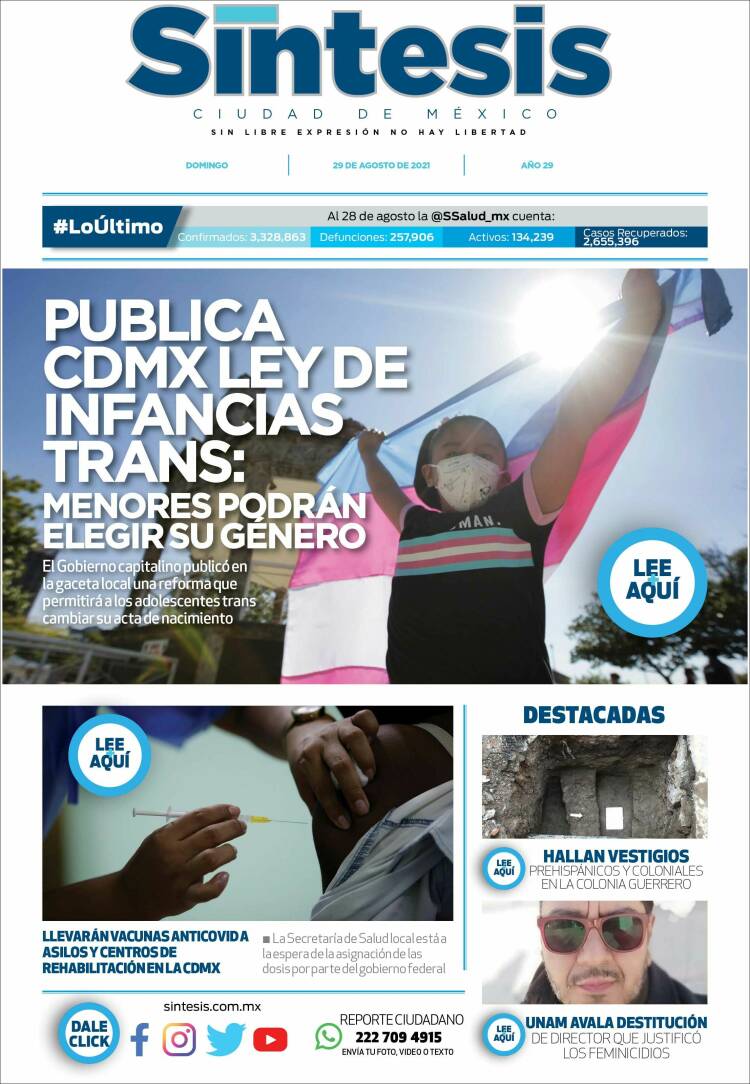 Portada de Síntesis Nacional (México)