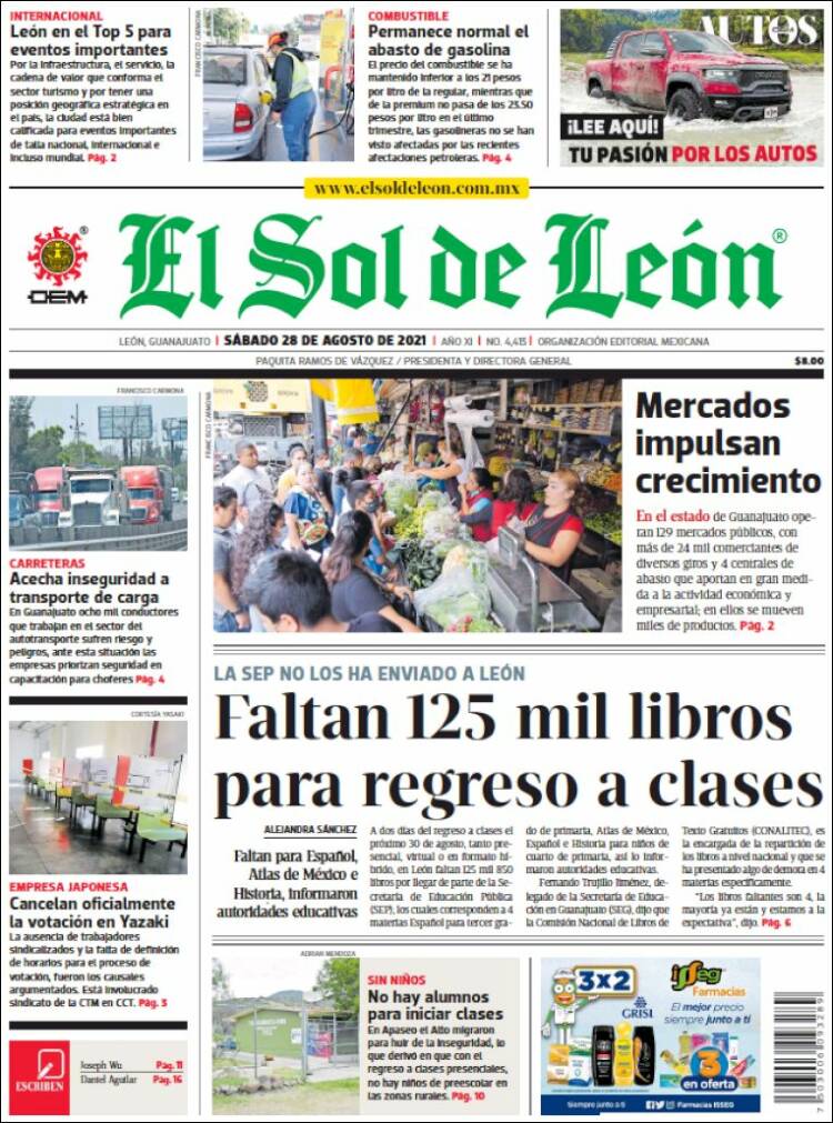 Portada de El Sol de León (México)