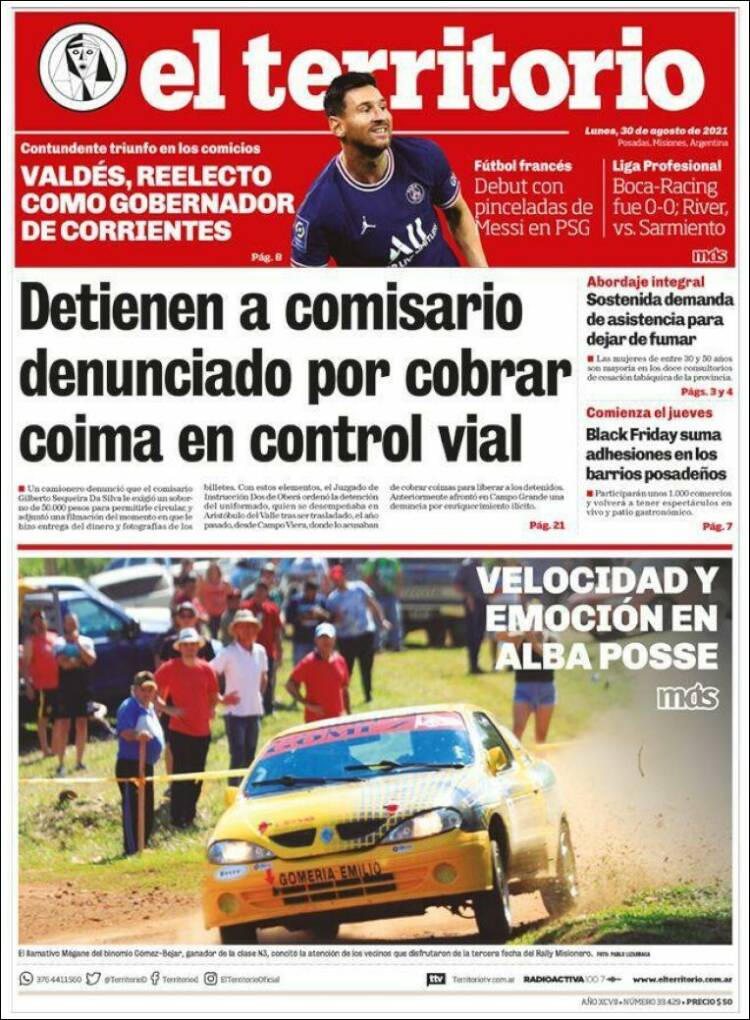 Portada de El Territorio (Argentina)