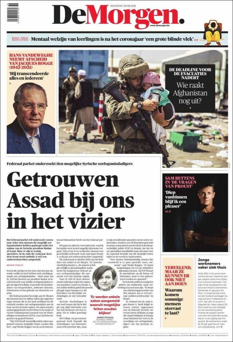 Portada de De Morgen (B&eacute;lgica)