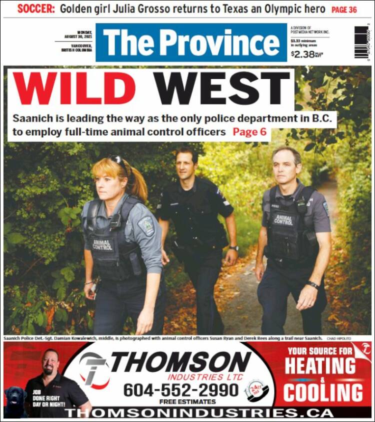 Portada de The Province (Canadá)