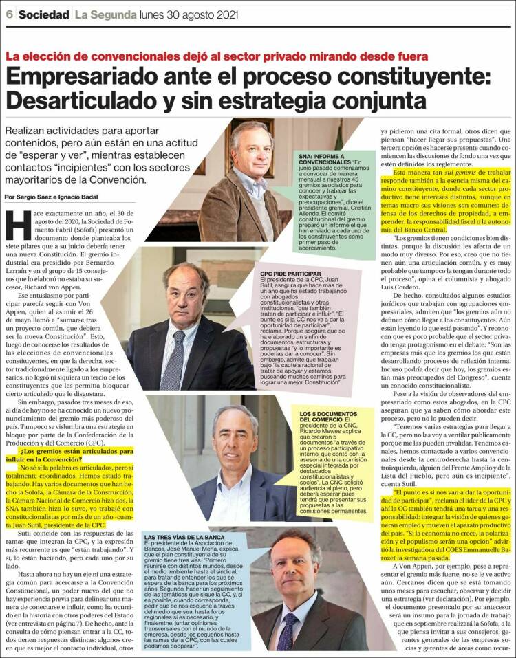 Portada de La Segunda (Chile)