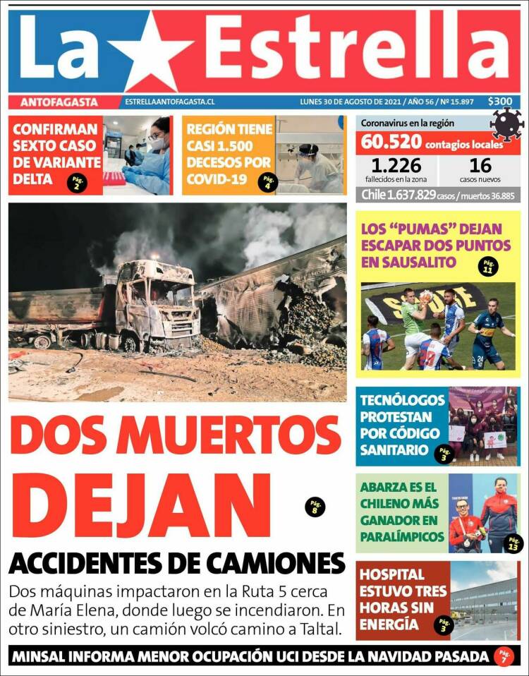 Portada de La Estrella del Norte (Chile)