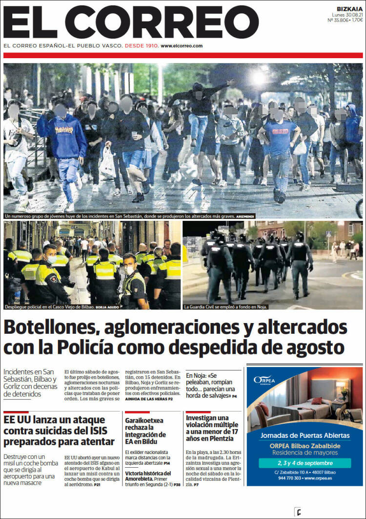 Portada de El Correo (España)