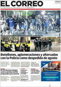 Portada de El Correo - Guipuzcoa (España)