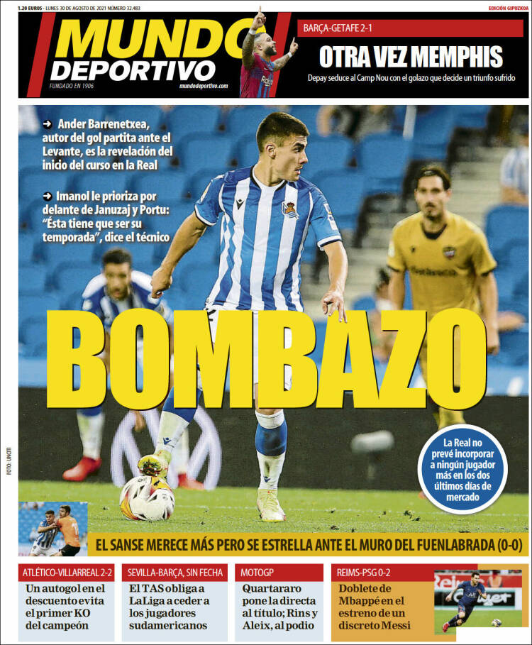 Portada de Mundo Deportivo Gipuzkoa (España)