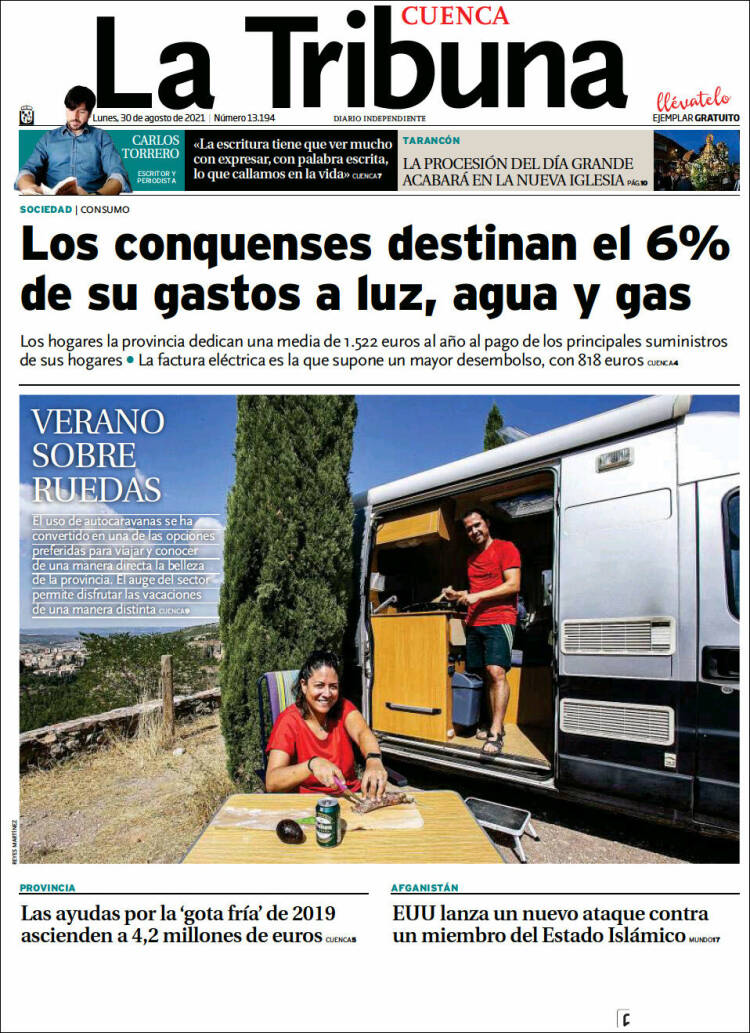 Portada de La Tribuna de Cuenca (España)