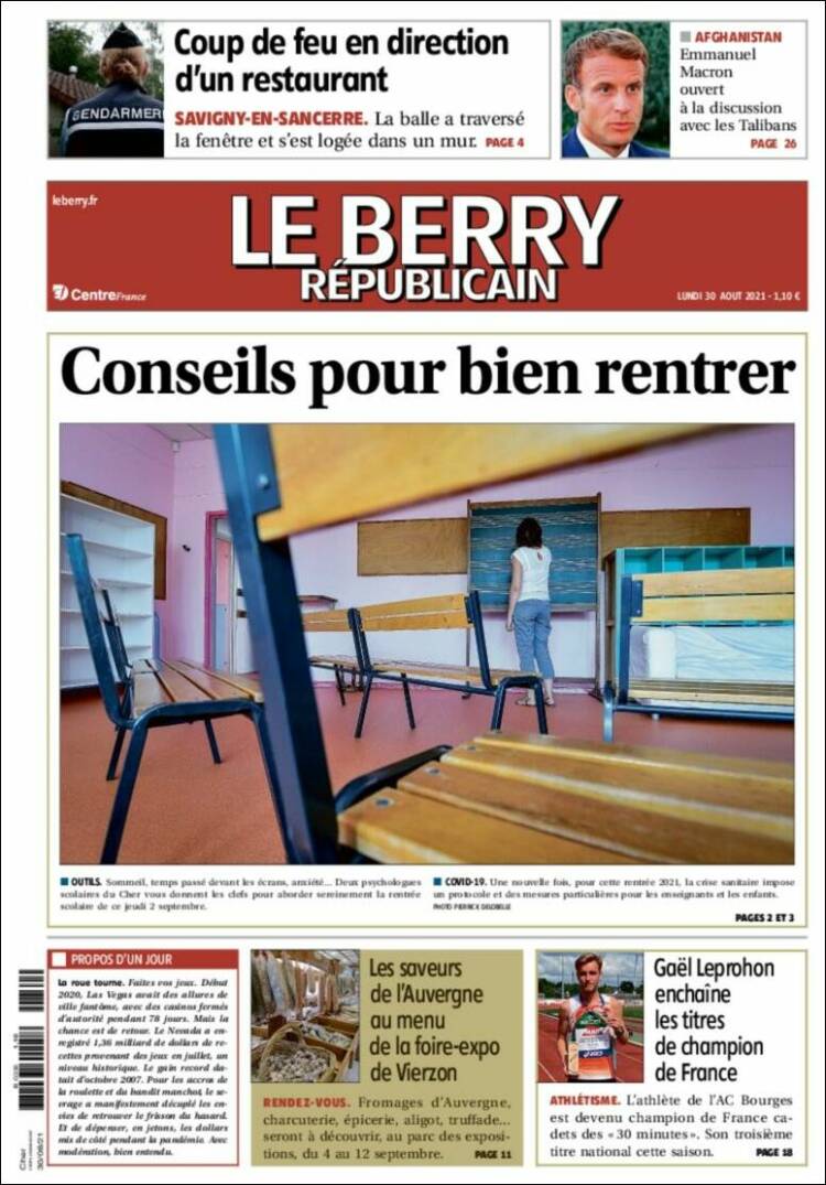 Portada de Berry Republicain (Francia)