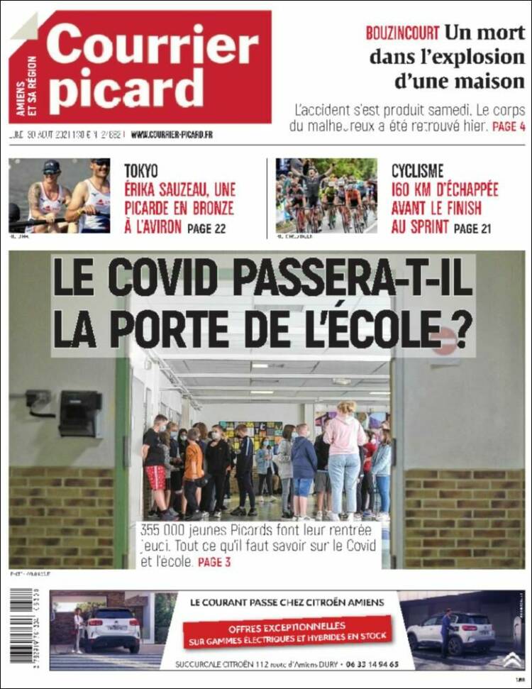 Portada de Courrier Picard (Francia)