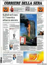 Portada de Corriere della Sera (Italia)