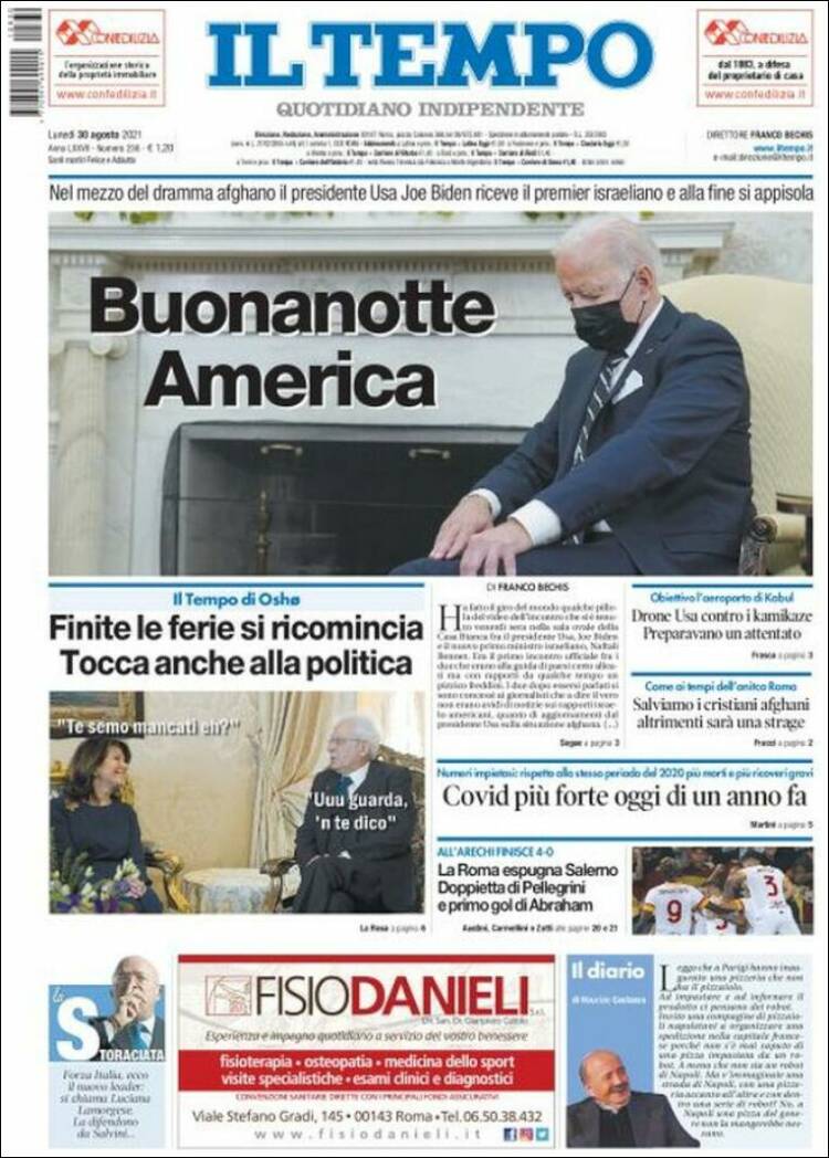 Portada de Il Tempo (Italia)