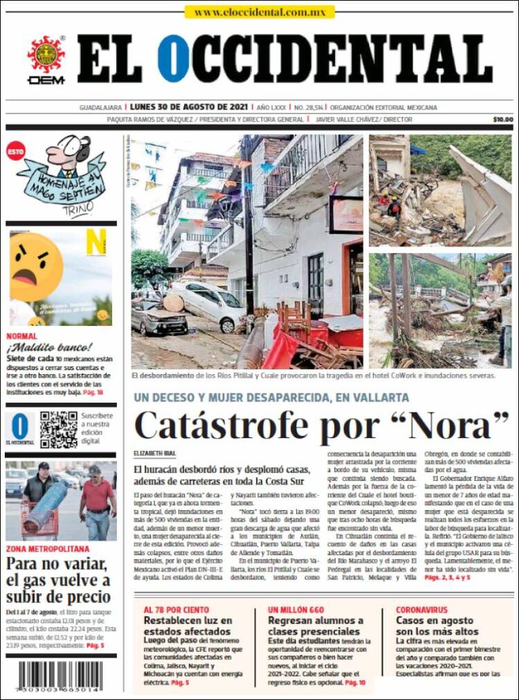 Portada de El Occidental (México)