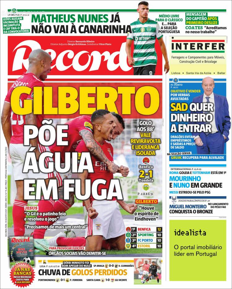 Portada de Record (Portugal)