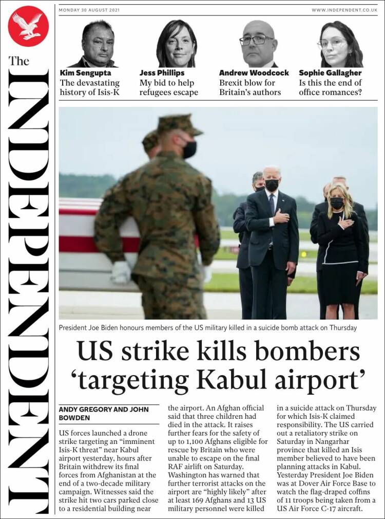 Portada de The Independent (Reino Unido)
