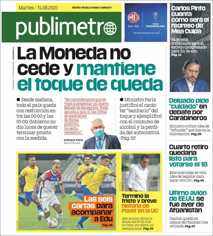 Portada de Publimetro (Chile)